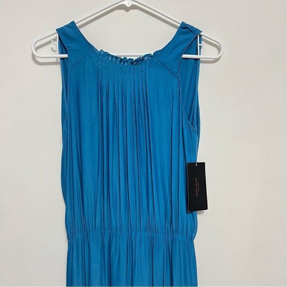 Zara Turquoise Sleeveless Maxi Dress NWT XS - Picture 2 of 7